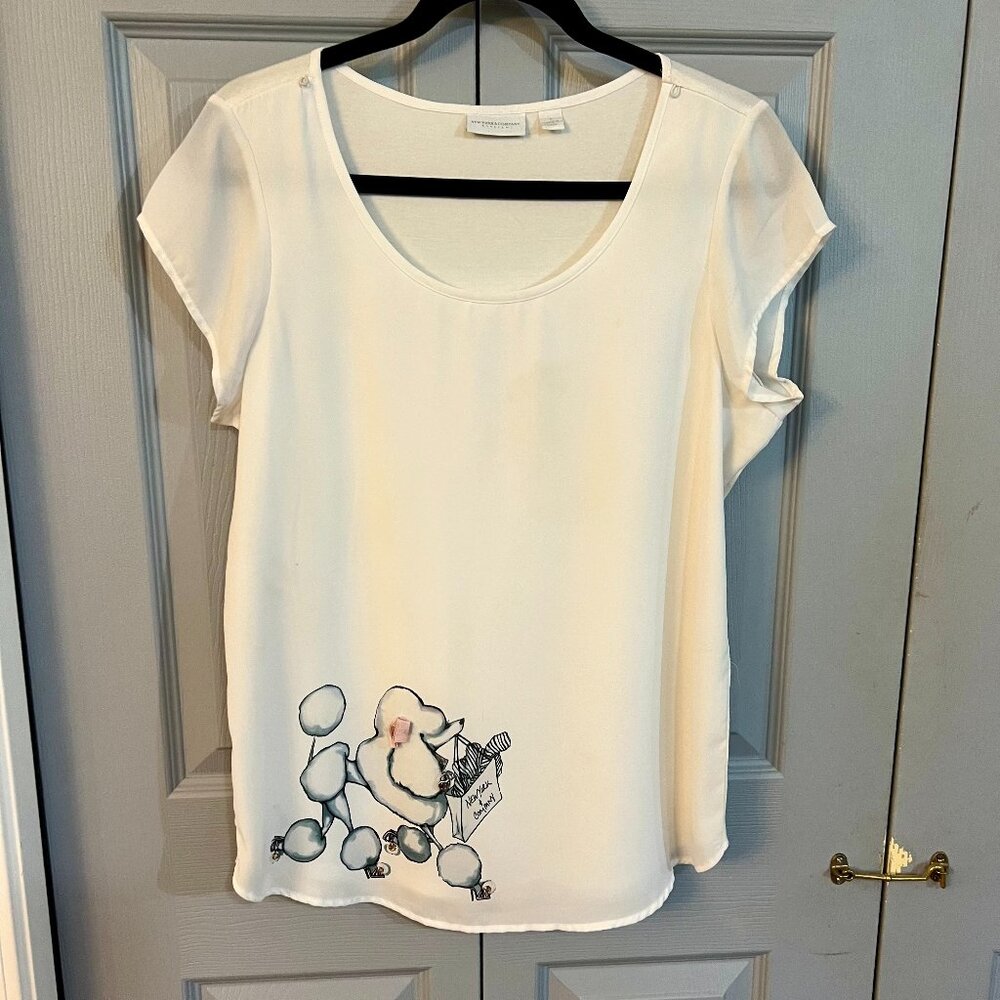 Poodle Short Sleeve Blouse by New York & Co. - Medium
